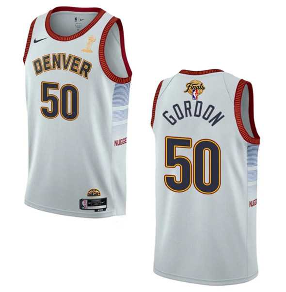 Men%27s Denver Nuggets #50 Aaron Gordon White 2023 Finals Champions Icon Edition Stitched Basketball Jersey->denver nuggets->NBA Jersey